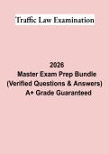 Traffic Law Examination &vert; Questions & Answers&comma; Practice Test&comma; Study Guide & Revision Notes &vert; Latest 2026 PDF