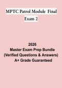 MPTC Patrol Module Final Exam 2 &vert; Questions & Answers&comma; Practice Test&comma; Study Guide & Revision Notes &vert; Latest 2026 PDF