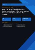 NU 189 Medical-Surgical Nursing II Exam 1 Actual 2026&sol;2027 &ndash; 100&percnt; Verified &vert; Detailed Rationales &ndash; Pass Guaranteed &ndash; A&plus; Graded