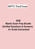 MPTC Final Exam &vert; Questions & Answers&comma; Practice Test&comma; Study Guide & Revision Notes &vert; Latest 2026 PDF