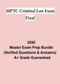 MPTC Criminal Law Exam Final &vert; Questions & Answers&comma; Practice Test&comma; Study Guide & Revision Notes &vert; Latest 2026 PDF