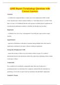 QME Report Terminology Questions with&NewLine;Correct Answers