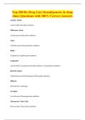 Top 200 Rx Drug List &lpar;brand&sol;generic & drug&NewLine;class&rpar; Questions with 100&percnt; Correct Answers