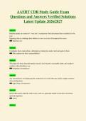 AAERT CDR Study Guide Exam&NewLine;Questions and Answers Verified Solutions&NewLine;Latest Update 2026&sol;2027