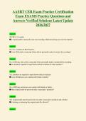 AAERT CER Exam Practice Certification&NewLine;Exam EXAMS Practice Questions and&NewLine;Answers Verified Solutions Latest Update&NewLine;2026&sol;2027