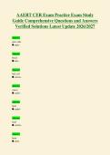 AAERT CER Exam Practice Exam Questions and Answers Verified Solutions Latest Update 2026&sol;2027