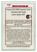 Virginia DEQ SWM Inspector Exam&NewLine;Complete Q&A Guide&NewLine;&vert; Latest Update 2027 &vert; 100&percnt; Pass Guarantee&NewLine;&vert; Exam Prep PDF