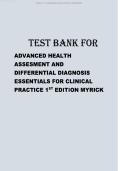 Advanced Health Assessment & Differential Diagnosis Test Bank &vert; Myrick&NewLine;&NewLine;