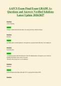 AAFCS Exam Final Exam GRADE A&plus;&NewLine;Questions and Answers Verified Solutions&NewLine;Latest Update 2026&sol;2027