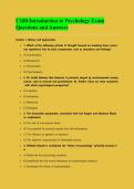 C180-Introduction to Psychology Exam Questions and Answers&NewLine;