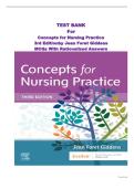 TEST BANK&NewLine;For&NewLine;Concepts for Nursing Practice&NewLine;3rd Editionby Jean Foret Giddens&NewLine;MCQs With Rationalized Answers&NewLine;&colon; 1000&plus; NCLEX-Style Q&A