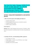 New York Site Safety Manager &lpar;SSM&rpar; EXAM STUDY GUIDE 2026&sol;2027 ACCURATE QUESTIONS WITH CORRECT DETAILED SOLUTIONS &vert;&vert; 100&percnt; GUARANTEED PASS NEWEST VERSION&NewLine;
