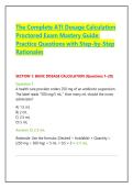 The Complete ATI Dosage Calculation Proctored Exam Mastery Guide&colon; Practice Questions with Step-by-Step Rationales