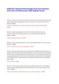 NURS 6521 Advanced Pharmacology Final Exam Questions And Correct Verified Answers 2026 Updated Version