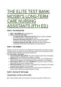 ELITE TEST BANK&colon; Mosby&rsquo;s Textbook for Long-Term Care Nursing Assistants &lpar;9th Edition&rpar; &vert; 43&plus; S-Tier Clinical & Synthesis Questions &plus; Rationales