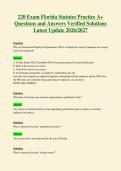 220 Exam Florida Statutes Practice A&plus;&NewLine;Questions and Answers Verified Solutions&NewLine;Latest Update 2026&sol;2027