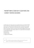 PMHNP Purple Book   WITH CORRECT QUESTIONS AND ANSWERS 100&percnt; VERIFIED SOLUTIONS
