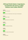 220 Exam Florida Statutes Comprehensive&NewLine;Test Questions and Answers Verified&NewLine;Solutions Latest Update 2026&sol;2027
