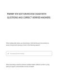 PMHNP 4th Edition Review  WITH CORRECT QUESTIONS AND ANSWERS 100&percnt; VERIFIED SOLUTIONS