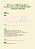 220 Exam Florida Statutes Exam&NewLine;Questions and Answers Verified Solutions&NewLine;Latest Update 2026&sol;2027