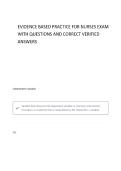 Evidence-Based Practice for Nurses  WITH CORRECT QUESTIONS AND ANSWERS 100&percnt; VERIFIED SOLUTIONS