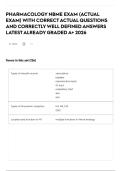 PHARMACOLOGY NBME EXAM &lpar;ACTUAL EXAM&rpar; WITH CORRECT ACTUAL QUESTIONS AND CORRECTLY WELL DEFINED ANSWERS LATEST ALREADY GRADED A&plus; 2026