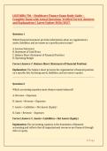 LSUS MHA 706 &ndash; Healthcare Finance Exam Study Guide &ndash; Complete Exam with Actual Questions&comma; Verified Correct Answers and Explanations &vert; Latest Update 2026&sol;2027&period;