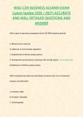 WGU C201 BUSINESS ACUMEN EXAM &lpar;Latest Update 2026 2027&rpar; ACCURATE AND WELL DETAILED ANSWERS 