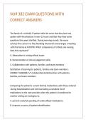 NUR 382 EXAM QUESTIONS WITH CORRECT ANSWERS