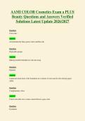 AAMI COLOR Cosmetics Exam a PLUS&NewLine;Beauty Questions and Answers Verified&NewLine;Solutions Latest Update 2026&sol;2027
