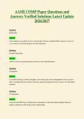 AAMI COMP Paper Questions and&NewLine;Answers Verified Solutions Latest Update&NewLine;2026&sol;2027