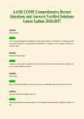 AAMI COMP Comprehensive Review&NewLine;Questions and Answers Verified Solutions&NewLine;Latest Update 2026&sol;2027