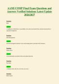 AAMI COMP Final Exam Questions and&NewLine;Answers Verified Solutions Latest Update&NewLine;2026&sol;2027
