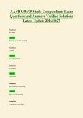 AAMI COMP Study Compendium Exam&NewLine;Questions and Answers Verified Solutions&NewLine;Latest Update 2026&sol;2027