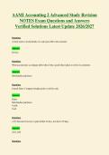AAMI Accounting 2 Advanced Study Revision&NewLine;NOTES Exam Questions and Answers&NewLine;Verified Solutions Latest Update 2026&sol;2027