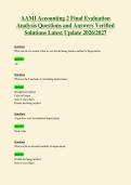 AAMI Accounting 2 Final Evaluation&NewLine;Analysis Questions and Answers Verified&NewLine;Solutions Latest Update 2026&sol;2027