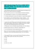 UNE Pathophysiology Final Exam &lbrack;2026&sol;2027&rsqb; &vert;&NewLine;UPDATED ACTUAL Exam Question and Answer &vert;&NewLine;100&percnt; Verified Answers