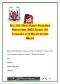 BIO 103 Final Exam &vert; 100&plus; Practice Questions with Verified Answers & Illustrations &vert; Nutrition&comma; Digestion&comma; Metabolism&comma; Vitamins&comma; Pregnancy & Sports Nutrition