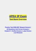 APEA 3P Exam Predictor Exam &lpar;Best Predictor Exam &rpar; A&plus;&period;pdf