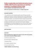 Police Leadership and Administration Exam 1 2026 &vert; 200 Practice Questions & Verified Answers &vert; Complete Study Guide