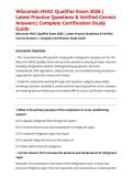 Wisconsin HVAC Qualifier Exam 2026 &vert; Latest Practice Questions & Verified Correct Answers &vert; Complete Certification Study Guide
