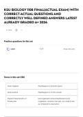 KSU BIOLOGY 1108 FINAL&lpar;ACTUAL EXAM&rpar; WITH CORRECT ACTUAL QUESTIONS AND CORRECTLY WELL DEFINED ANSWERS LATEST ALREADY GRADED A&plus; 2026
