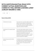 SCYM &lpar;ASCP&rpar; EXAM&lpar;ACTUAL EXAM&rpar; WITH CORRECT ACTUAL QUESTIONS AND CORRECTLY WELL DEFINED ANSWERS LATEST ALREADY GRADED A&plus; 2026