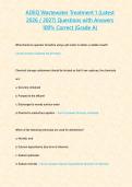ADEQ Wastewater Treatment 1 &lpar;Latest 2026 2027&rpar; Questions with Answers 100- Correct -Grade A