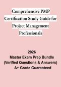 Comprehensive PMP Certification Study Guide for Project Management Professionals &vert; Questions & Answers&comma; Practice Test&comma; Study Guide & Revision Notes &vert; Latest 2026 PDF