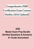 Comprehensive PMP Certification Exam Content Outline &lpar;2026 Update&rpar; &vert; Questions & Answers&comma; Practice Test&comma; Study Guide & Revision Notes &vert; Latest 2026 PDF