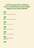 AAMI Accounting ONE Certification&NewLine;Exam A&plus; Questions and Answers Verified&NewLine;Solutions Latest Update 2026&sol;2027