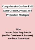 Comprehensive Guide to PMP Exam Content&comma; Process&comma; and Preparation Strategies &vert; Questions & Answers&comma; Practice Test&comma; Study Guide & Revision Notes &vert; Latest 2026 PDF