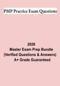 PMP Practice Exam Questions &vert; Questions & Answers&comma; Practice Test&comma; Study Guide & Revision Notes &vert; Latest 2026 PDF