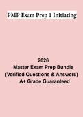 PMP Exam Prep 1&colon; Initiating &vert; Questions & Answers&comma; Practice Test&comma; Study Guide & Revision Notes &vert; Latest 2026 PDF